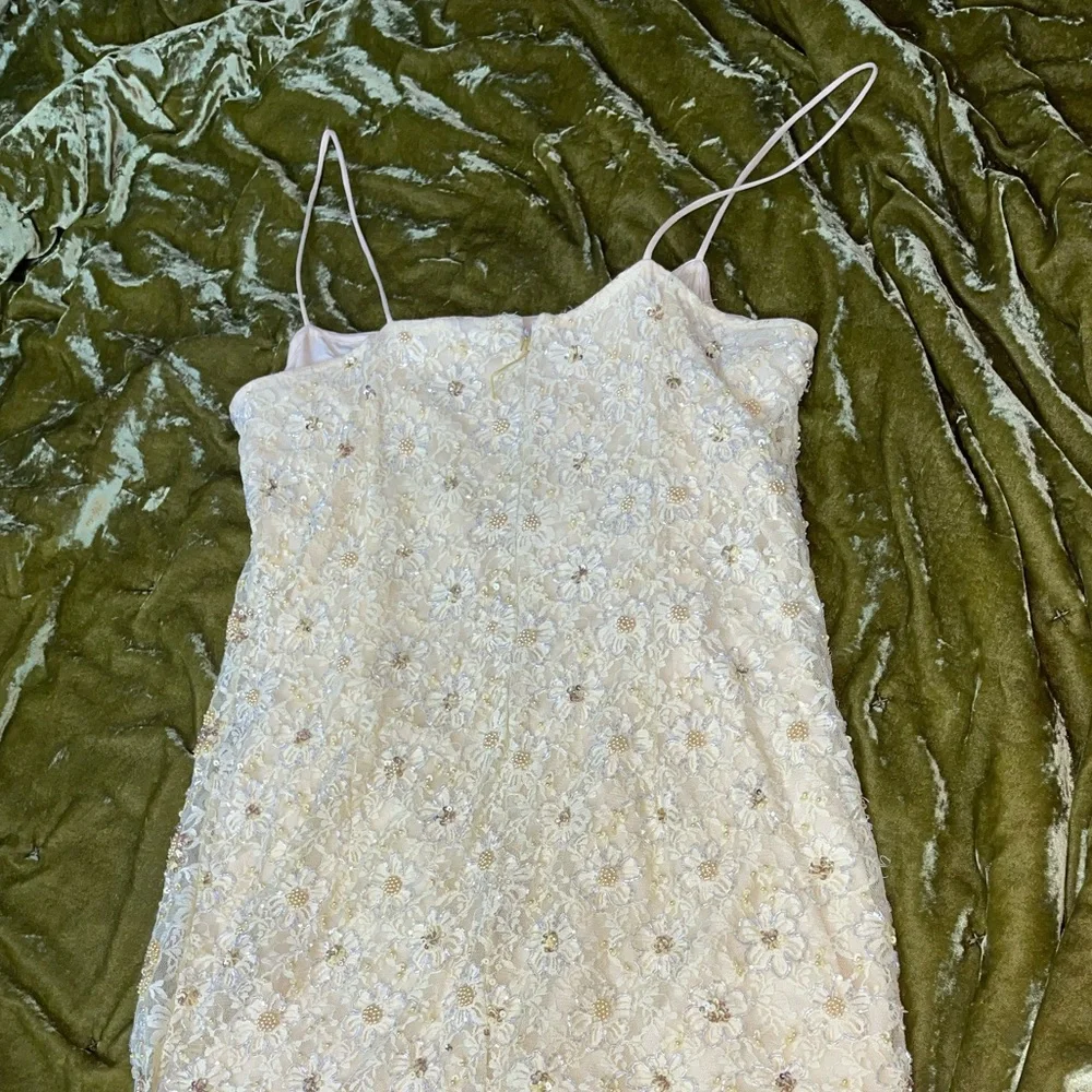 Topshop yellow sequin beaded embroidered sparkle strappy shift dress winx - Picture 8 of 14